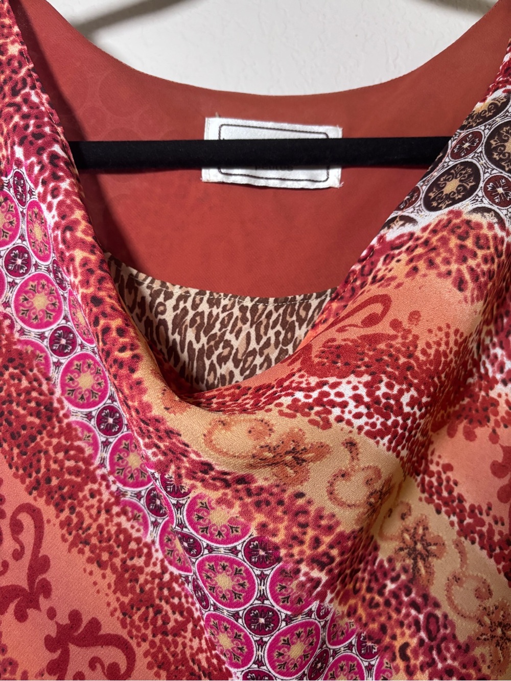 Vintage 90s Y2K Patchwork Cheetah Midi Dress Summer BohoRomantic - Picture 4 of 6